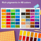 ARTISTRO Professional Watercolor Paint Set for Adults - 48 Pigment-Rich Colors, XL Pans, ASTM-I Lightfastness, High Tinting Strength Watercolor Set for Professionals made by professionals
