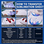 Sublimation Transfer Sheets for Heat Press Machine,12x12 Inch Blue Black Green Purple Sublimation Transfer Paper for Heat Press Machine, 10 Sheets