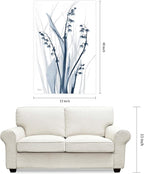 Empire Art Direct Frameless Free Floating Tempered Glass Panel Graphic Wall Art Ready to Hang, 32" x 48", Radiant Blues 2, Blue Flower