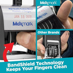 MaxMark Heavy Duty Self Inking Date Stamp with Phrase Paid - 2 Color Blue/Red Ink