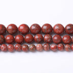 90PCS 4MM Red Seasame Jasper Natural Gemstone Round Stone Beads for Jewelry Making DIY Energy Stone Healing Power Bracelet 15"