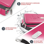 Quiver Time Pink Bolt Card Carrying Case fits Pokemon Cards and other TCG Games - Storage Bag for Playing/Trading Cards and Deck Box (Straps, Dividers & 100 Apollo Card Sleeves)