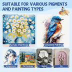FUMILE Stretched Canvas for Painting, Canvases for Painting Multi 4 Pack 5x7,8x10 (2 of Each), Cotton Primed Acid Free Blank Canvases for Painting for Oil Paint, Acrylic Paint, Gouache and Tempera.