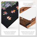 Tektalk Foldable Jigsaw Puzzle Board with 3 Angle Adjustable Bracket/Stand, Lightweight Portable Puzzle Mat Plateau with Wooden Easel, Foldaway Felt Puzzle Table, for Up to 1000 Pieces - Black
