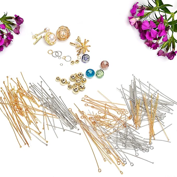 260pcs Silver Filled Eye Pins Non Tarnish Craft Earring Bracelet Jewelry Making Accessories Supplies (20mm (0.78in, Silver-Eye Pin)