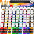 Caliart Acrylic Paint Set with 12 Brushes, 72 Colors (59ml, 2oz) Art Craft Paints Gifts for Artists Adults Beginners Painters, Halloween Pumpkin Canvas Ceramic Rock Painting Kit Art Supplies