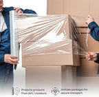 PSBM Stretch Wrap, 4 Pack, 15 Inch x 1000 Feet, 120 Gauge, Clear Plastic Cling, Cast Hand Stretch Film Rolls for Packaging Moving Packing Pallets