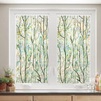 Finnez Window Privacy Film Window Film 3D No Glue Glass Sticker for Glass Door Home and Office Heat Control Anti UV (35.4 Inch x 13.1 Feet, Rainbow Grove)