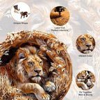 KAAYEE Wooden Puzzles for Adults, 3D Vision Effect Lion King Wooden Jigsaw Puzzles Flat 100 PCS Unique Shape Advanced Wood Puzzle Adult, Birthday Fathers Family Game (S-8.5 * 8.5 in)