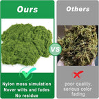 Fake Green Moss for Potted Plants, 10.6OZ Moss Decor Artificial Faux Moss for Crafts Preserved Moss for DIY Decorative Moss Table Centerpieces Decor Fairy Garden Floral Wedding (300g) (Dark Green)