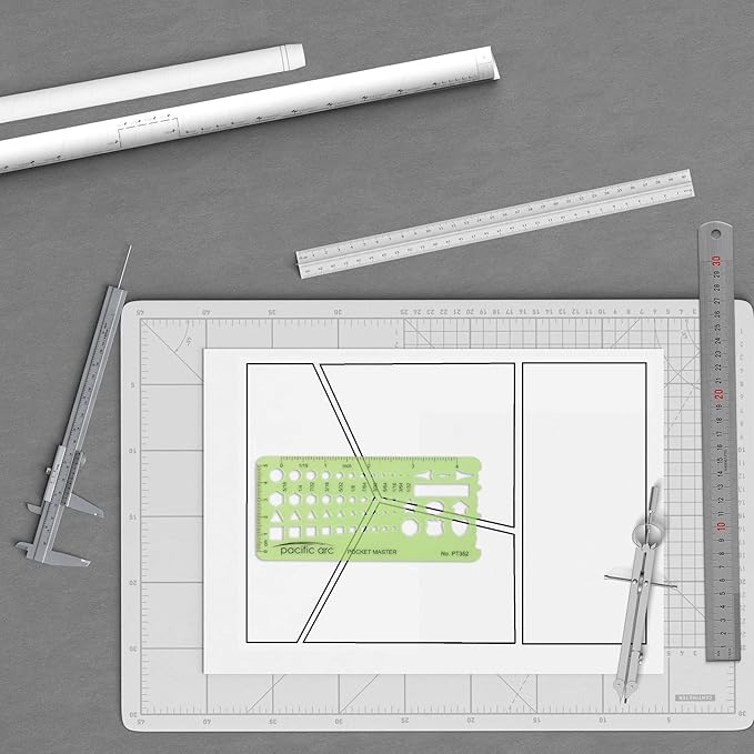 Pacific Arc Pocket Master Template Guide, Featuring Perfect Circles, Hexagons, Triangles, and Squares