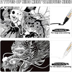 Betem 4 Count Dual Tip Oil Based White Black Paint Markers Pens(0.7mm & 3mm), Permanent Paint Marker, Waterproof, Quick Dry, for Rock Painting, Wood, Plastic, Metal, Canvas(2White 2Black)