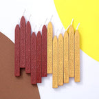 12 Pieces Sealing Wax Sticks with Wicks for Letter Sealing Stamp Wedding Invitations, Packaging Decoration (Red-Gold)