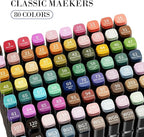 Alcohol Markers, 80 Colors Dual Brush Tip Permanent Art Markers, Coloring Marker, for Book Painting Card Making, Christmas gift for Adults Kids 8-12