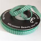 Green Gingham Plaid Checked Christmas Ribbon 25 Yard Each Roll 100% Polyester (3/8", Green)
