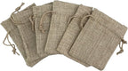 Palmhomee Pack Of 25 Burlap Gift Bags with Drawstring Linen Jewelry Pouches Wedding Hessian Jute Bags for Birthday and Treat Pouches Party Wedding Favors Gift (3.6x4.8 Inch, Burlap)