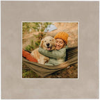 Pack of Ten Acid Free 8x10 Mats Bevel Cut for 6x8 Photos - Light Grey Suede Precut Matboards With Backing Boards and Self Seal Photo Mat Bags For Pictures, Photos, Framing - 4-ply Thickness