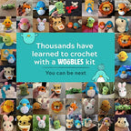 The Woobles Crochet Kit for Beginners - Easy Arts and Crafts Knitting & Crochet Animals Kit As Seen On Shark Tank - Fred The Dinosaur