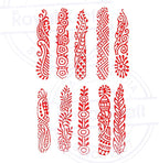 Royal Kraft Textile Wooden Blocks Innovative Border Design Printing Stamps (Set of 10) Htag2160