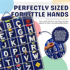 Pockets of Learning ABC Felt Wall Hanging Chart - Early Education Alphabet Fabric Wall Décor for Children's Room | Engaging Educational Learning Art for Kids with Fabric Objects in Pocket (Blue)