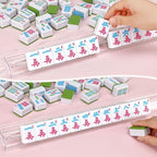 Chinese Mahjong Game Set 146 Qulity Mahjong Green Tiles 1.4-inch Chinese Mahjong Game Set with Blue Printed Carrying Bag [中式麻將 專業套裝](Tiles ONLY, Racks Not Included)