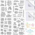 4 Sheets Sentiments Rubber Clear Stamps Set for Card Making and DIY Scrapbooking Journaling 2 Acrylic Stamp Blocks with Grid Lines for Birthday Wedding Wife Husband Anniversary Special Occasion Cards