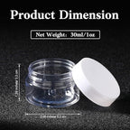 SATINIOR 36 Pieces 1 oz Plastic Jars with Lids Wide Mouth Airtight Reusable Container Acrylic Cosmetic Small Jars for Lotions Ointments Travel Toiletries Creams Make up Storage(White)
