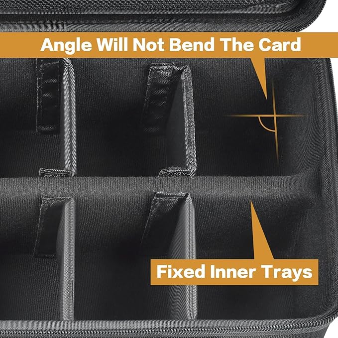ALLPRIMO Trading Card Case Storage Box for 2700+ Cards. Deck Boxes Travel Organizer Holder Compatible with TCG/for Topps Baseball Sports/for C.A.H/for UNO/for MTG/for Yu-Gi-Oh Games -Black