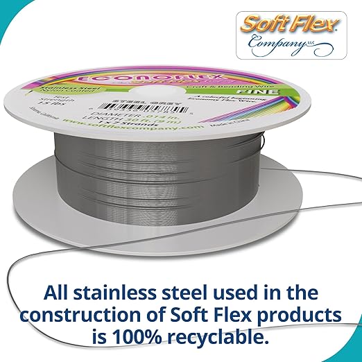 Soft Flex Econoflex Hobby Beading Wire - Fine Gauge 0.014-30 Feet No Lead Crafting Wire