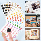 GOONAVI 15 Sheets 360 PCS Golden Black Acid-Free Photo Corners Notebook, Self-Adhesive Corners for DIY Album Journal, Corner Stickers for Trip Memory Book