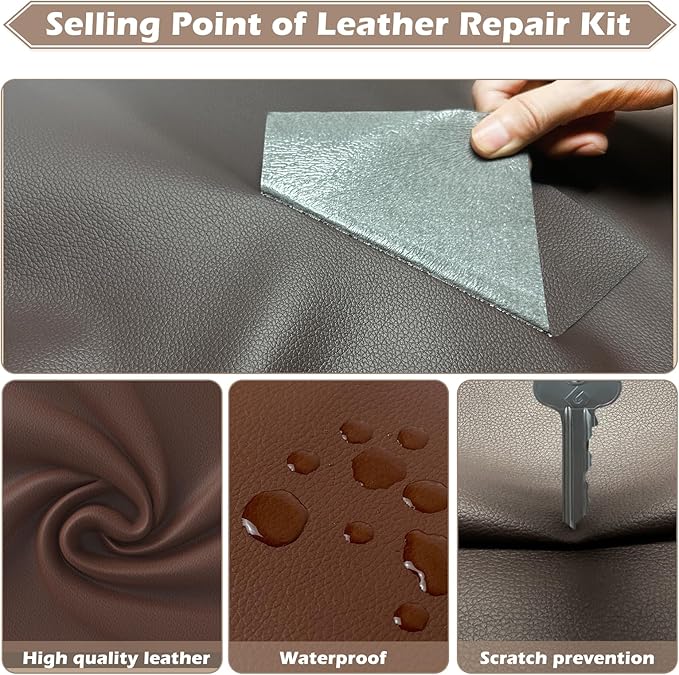 Leather Repair Tape, 16x79 inch Leather Patches for Furniture, Self Adhesive Leather Repair Patch for Sofas, Couches, Leather Covers, Seats, Chairs, Vinyl Repair Tape Wine Red