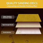 150PCS 100 Grit Gold Sanding Discs, 5-Inch 8-Hole Sandpaper for Random Orbital Sander, for Automotive or Woodworking