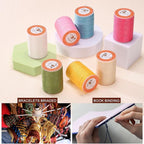 uxcell Round Leather Sewing Waxed Thread, 55m / 60 Yards Polyester Wax String, 0.80mm Wax Stitching Cord for Leather Crafts, Bookbinding, Bracelets Braided, Yellow, 2pcs