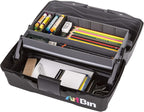 ArtBin 6891AG 1-Tray Art Supply Box, Portable Art & Craft Organizer with Lift-Up Tray, [1] Plastic Storage Case, Gray/Black