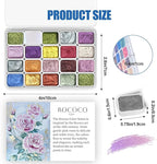 Mini Forestry Shifting Watercolor Painting Kit, 20 Color Shifting Watercolor Paint Set, Shimmer Metallic Watercolor Set, Glitter Watercolor Paint, Solid, Rococo Style