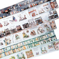 Reading Time PET Tape Set, 6 Rolls Mixed Pre-Cut and Continuous Tape with Clip, Waterproof Scrapbook Supplies for Journaling, DIY Crafts, and Planners