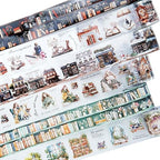 Reading Time PET Tape Set, 6 Rolls Mixed Pre-Cut and Continuous Tape with Clip, Waterproof Scrapbook Supplies for Journaling, DIY Crafts, and Planners