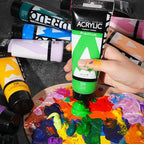 AUREUO Yellow Green Acrylic Paint, 4 Fl Oz / 120ml Single Tube, Rich Pigment Art Craft Paints for Canvas, Rocks, Wood, Ceramic, Fabric - Art Supplies for Beginners, Professionals, Artists