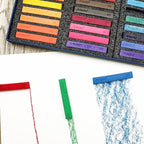 Artecho 48pcs Soft Pastels, 46 Colors Including 4 Fluorescent Colors, Extra Free Black & White, Square Chalk for Drawing, Blending, Layering, Shading, Pastels Art Supplies