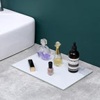 Murrey Home Glass Cutting Board for Kitchen Counter, Tempered Glass Chopping Boards Dishwasher Safe, Small Clear Countertop Tray, Scratch Resistant, Heat Resistant, Non Toxic, White Marble, 16"x12"