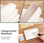 AHGXG Small Lined Pocket Journal Notebook for Men - 256 Numbered Pages College Ruled B6 Mini Journal, Vintage Soft Leather Hardcover, 80gsm Paper, for Women Work Office School, 4.1'' X 5.7''- Black