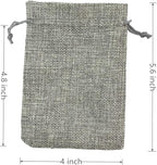 Palmhomee Pack of 25 Burlap Gift Bags with Drawstring Linen Jewelry Pouches Wedding Hessian Jute Bags for Birthday Jewelry and Treat Pouches Party Wedding Favors Gift Art and DIY Craft   (4x5.6 Inch, Gray)