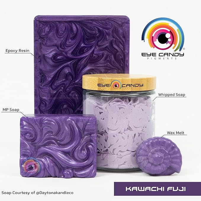 Eye Candy Pigments Premium Purple Mica Powder - Kawachi Fuji (25gr) - for Epoxy, Resin, Soap, Paint, Woodworking, Acrylic Pouring, Bath Bombs, Fishing Lures - DIY Arts and Crafts Additive