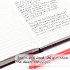 feela 24 Pack Journal Notebook for Work, Business Notebook Bulk Hardcover Lined Writing Journal with Pen Holder for Men Women Note Taking, with 24 Black Pens, 120 GSM, 5.1”x8.3”, A5, Wine