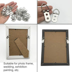 70 Pack D-Ring Steel Picture Hangers Heavy Duty with Screws Picture Frames Double Holes Clasp Picture Hang Solutions, for Hanging Clock Paintings Artwork Picture Frame Hook Photos Mirrors