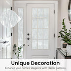 Haton Window Privacy Film, Frosted Glass Static Cling Sun Heat Blocking Window Clings, Frosting Opaque Coverings Stickers Tint for Home Office Door, Non Adhesive, White 17.5" x 78.7"
