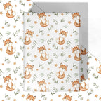 WRAPLULU Fox Wrapping Paper - 4 Jumbo Sheets, 28 * 40 Inches - Woodland Christmas Gift Wrap with Stars Floral and Leave, Perfect for Xmas, Birthdays, Baby Showers, Weddings