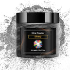 Silvery Mica Powder for Epoxy Resin，Natural Shimmer Mica Powder Used for Coloring car Spray Paint, Candles, soap, Eye Shadow, Lip Gloss, Nail Polish(50g/1.7oz)