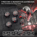 Haxtec DND Dice Set Metal Dice Compatible with Dungeons and Dragons D&D Gift TTRPG Antique Iron Red Polyhedral Dice