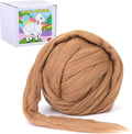 QMNNMA Wool Roving 0.88 lb (14.1 Ounces), Colored Natural Wool Roving for Spinning, Soft Chunky Yarn for Wool Felting, Felting Pad, Felting Supply, Wool Yarn Bulk, Carded Stuffing